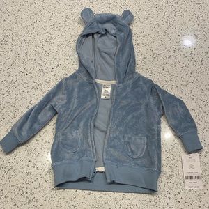 NWT adorable blue terry cloth baby bear jacket size 3 months